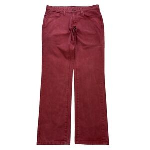 Agave Jeans Men 36x33 Red 11 Classic Straight #1017-16 Distress Bull Creek Denim